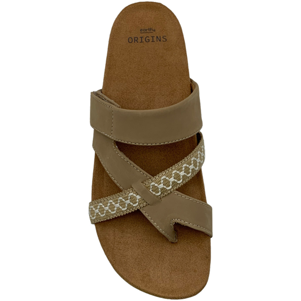 Earth Origins Nubuck Toe-Post Sandals Ossi Wheat - Medium - Picture 3 of 4